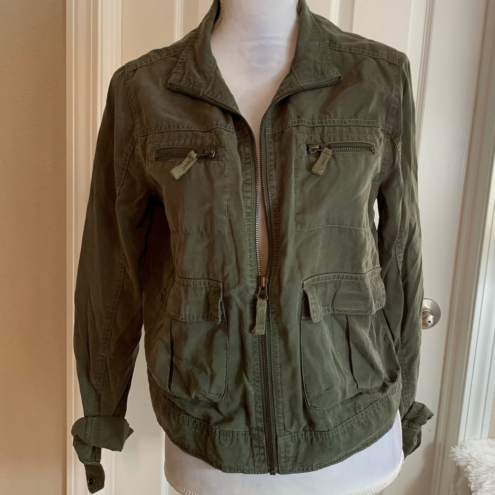 Army green zipper jacket MOSSIMO (M)